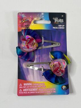 Trolls World Tour Hair Clips 2 Pack Girls Pink Blue Purple NWT